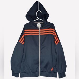 Adidas Youth Track Jacket with Orange Stripes - Small (9-10)